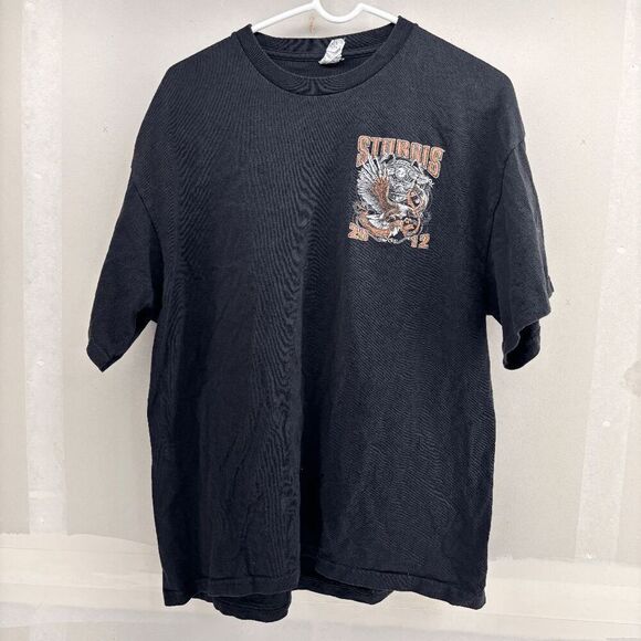 Sturgis Black HIlls Rally 2012 Eagle Engine Mens Size XL Black Shirt EUC - Picture 3 of 4